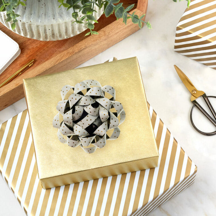 Hallmark : 4.6" Gold Dots on Cream Gift Bow
