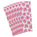 Six‑sheet pack of white tissue paper with bold pink mod floral design