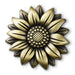 Sunflower‑shaped metal encouragement token with antiqued bronze finish