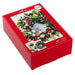 Hallmark wreath and pine branch boxed Christmas cards with envelopes and seals, 40 pack