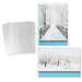 Hallmark Trees in Snow and Snowy Bridge boxed holiday cards with seals, pack of 40, featuring a peaceful snowy winter landscape.