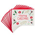 Hallmark Merry Botanical blank Christmas notes pack of 10 with red Merry Christmas lettering, poinsettias, holly, pine branches, berries and envelopes