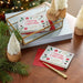 Hallmark Merry Botanical blank Christmas notes pack of 10 with red Merry Christmas lettering, poinsettias, holly, pine branches, berries and envelopes