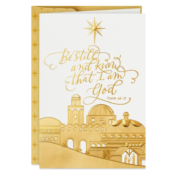 Hallmark Town of Bethlehem Religious Boxed Christmas Cards pack of 16 featuring a peaceful Bethlehem Christmas design