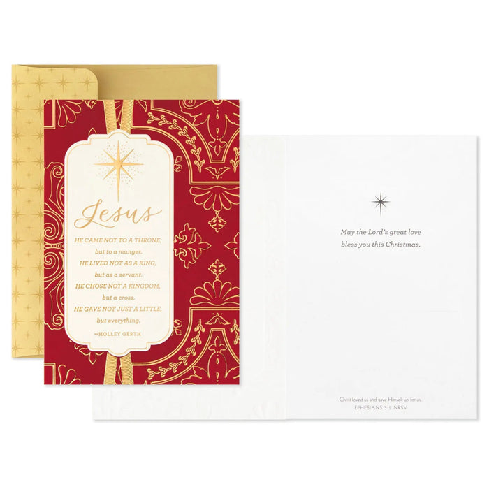 Hallmark Jesus Gave Everything religious boxed Christmas cards pack of 16 with a faith-centered holiday message