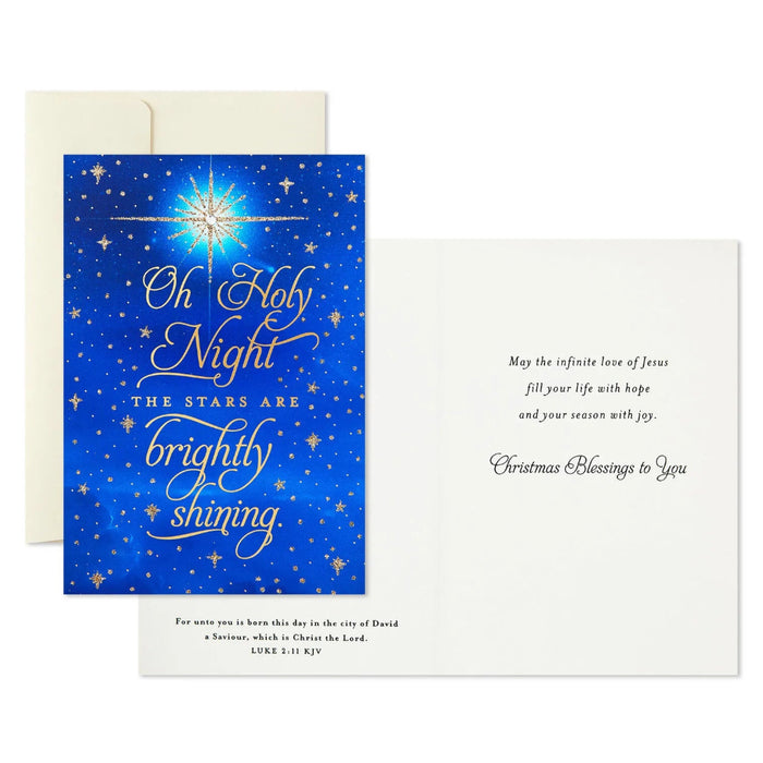 Hallmark Oh Holy Night religious boxed Christmas cards, pack of 12