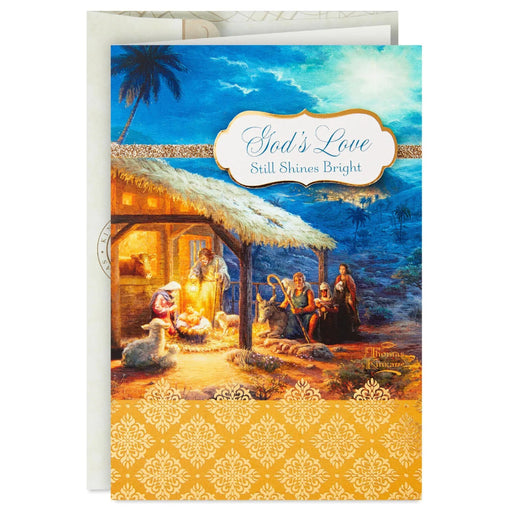 Hallmark Thomas Kinkade manger scene religious Christmas cards, pack of 12