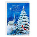 Hallmark DaySpring Wintry Night With Cardinals and Church boxed Christmas cards pack of 16 featuring a peaceful winter church scene