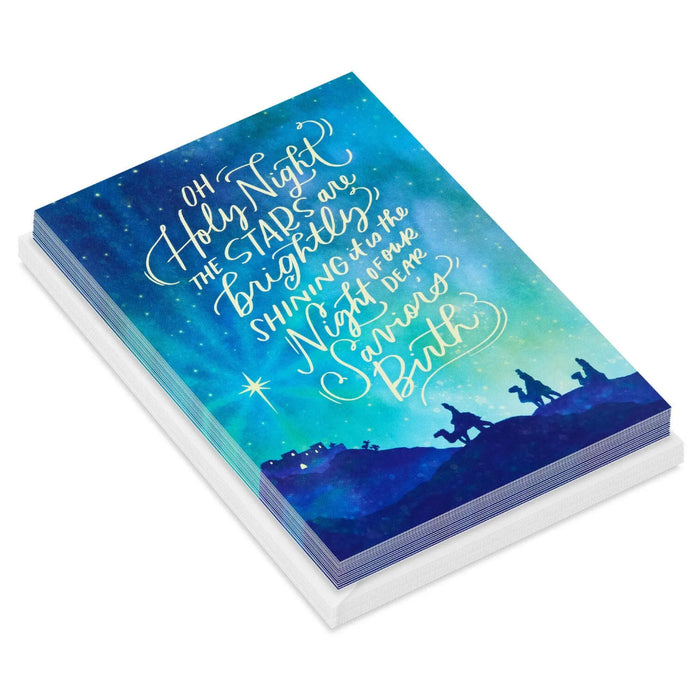 Hallmark Wise Men and Stars Religious Boxed Christmas Cards, pack of 16, featuring Wise Men and star-themed religious Christmas artwork.