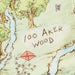 Close‑up of fleece blanket showing Hundred Acre Wood