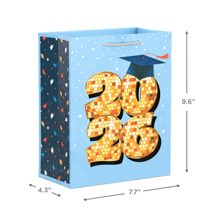 Hallmark : 9.6" Disco Ball 2026 Medium Graduation Gift Bag