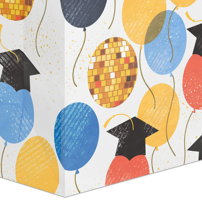 Hallmark : 13" Balloons, Grad Caps and Disco Balls Large Graduation Gift Bag