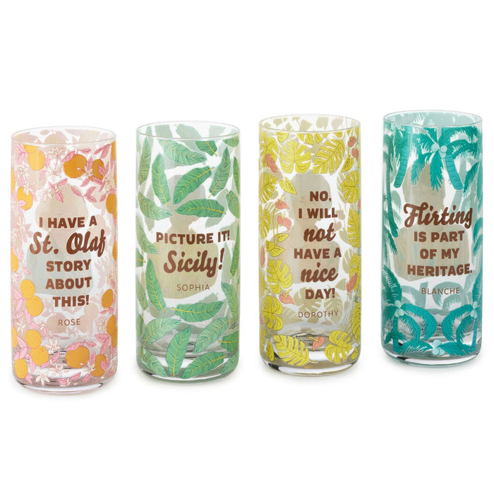 Hallmark : The Golden Girls Cameos and Quotes Drinking Glasses, Set of 4