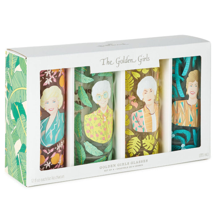 Hallmark : The Golden Girls Cameos and Quotes Drinking Glasses, Set of 4