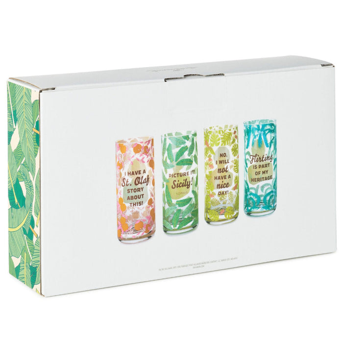 Hallmark : The Golden Girls Cameos and Quotes Drinking Glasses, Set of 4