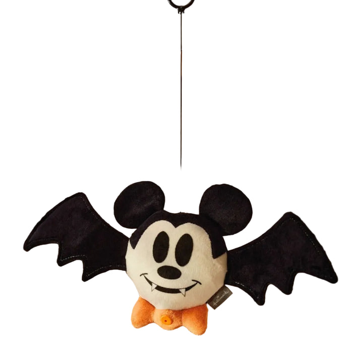 Hallmark Disney Mickey Mouse Drop-n-Greet Bat Plush with motion-activated sound and motion featuring Mickey Mouse dressed as a bat in an 8-inch Halloween collectible design.