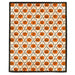 Vintage Jack-o'-Lanterns Halloween throw blanket measuring 50 x 60 inches, featuring retro pumpkin artwork in festive orange and black colors