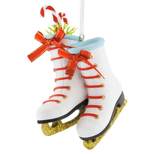 Hallmark Ice Skates ornament featuring a detailed pair of festive winter ice skates