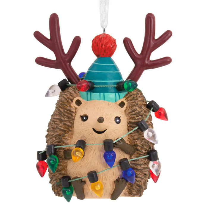 Hallmark Festive Hedgehog ornament featuring a cute hedgehog in a holiday design