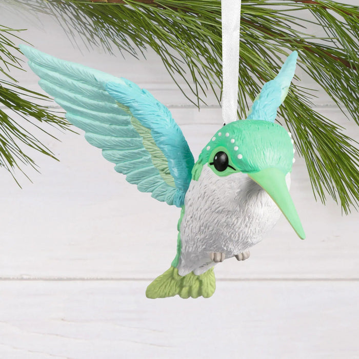 Hallmark Hummingbird Christmas Ornament, Blue and Green Hummingbird Design, Nature-Inspired Resin Christmas Tree Decoration for Bird Lovers