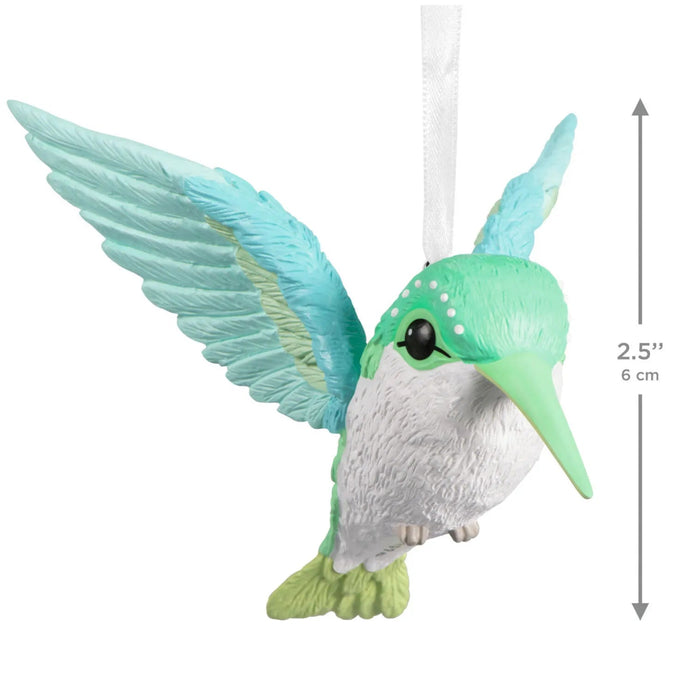 Hallmark Hummingbird Christmas Ornament, Blue and Green Hummingbird Design, Nature-Inspired Resin Christmas Tree Decoration for Bird Lovers