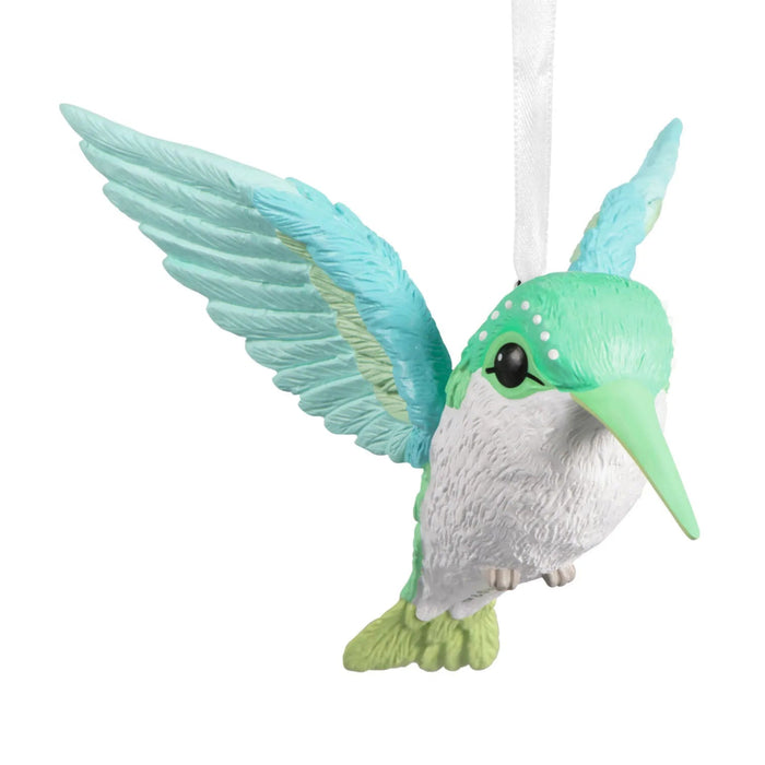 Hallmark Hummingbird Christmas Ornament, Blue and Green Hummingbird Design, Nature-Inspired Resin Christmas Tree Decoration for Bird Lovers