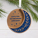 Hallmark Love You to the Moon and Back Christmas Ornament, Gold and Blue Moon and Stars Design, Heartfelt Resin Christmas Tree Keepsake