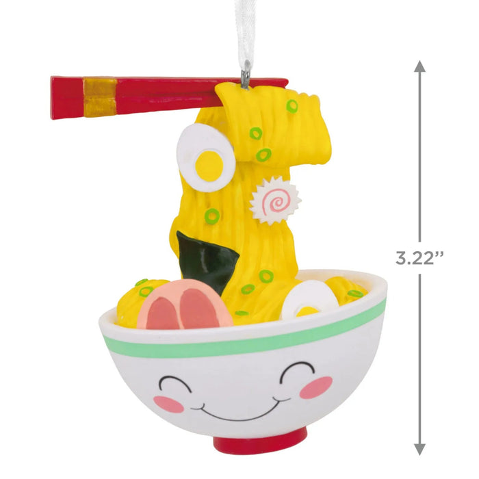 Hallmark Ramen Bowl Christmas Ornament, Smiling Bowl with Noodles, Chashu, Egg, Nori and Naruto Slice, Food-Themed Resin Tree Decoration