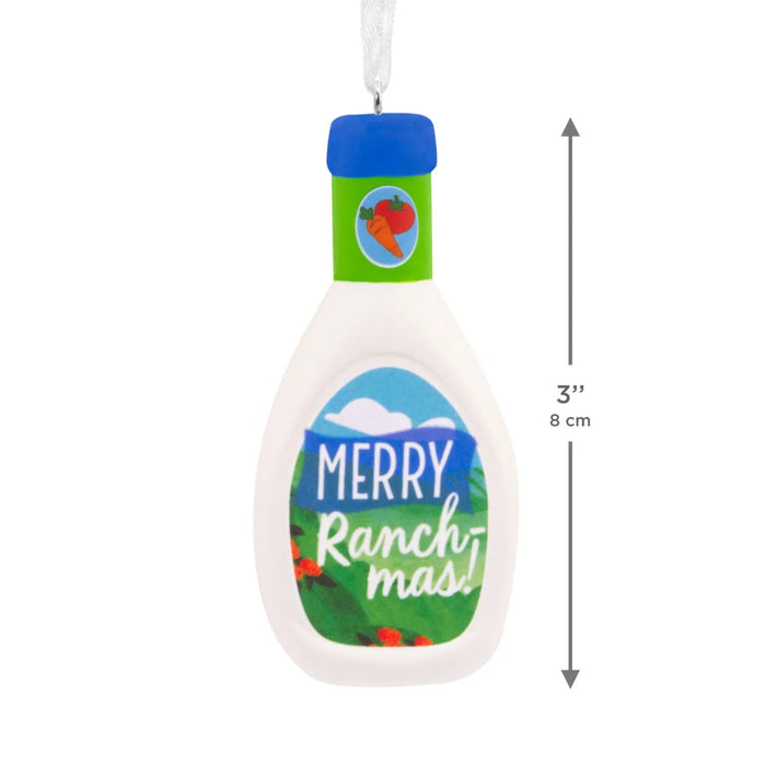 Hallmark Ranch Dressing Christmas Ornament, “Merry Ranch-mas!” Ranch Bottle Food-Themed Resin Christmas Tree Decoration