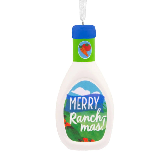 Hallmark Ranch Dressing Christmas Ornament, “Merry Ranch-mas!” Ranch Bottle Food-Themed Resin Christmas Tree Decoration