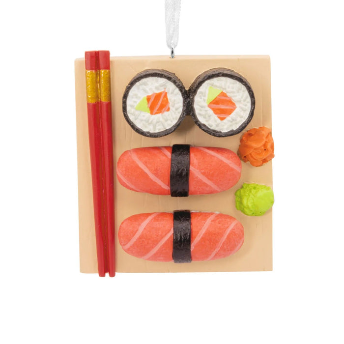 Hallmark Sushi Christmas Ornament with Sushi Rolls, Tuna, Ginger, Wasabi and Chopsticks, Food-Themed Resin Tree Decoration