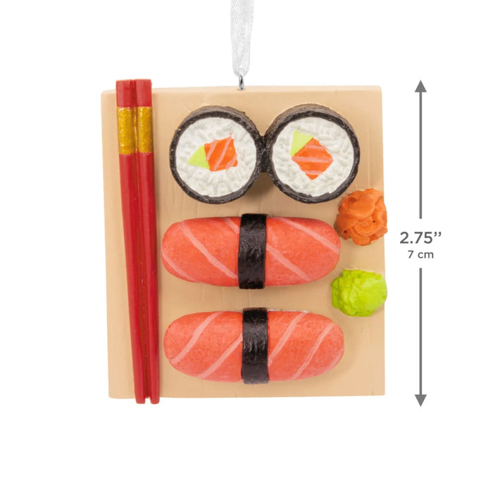 Hallmark Sushi Christmas Ornament with Sushi Rolls, Tuna, Ginger, Wasabi and Chopsticks, Food-Themed Resin Tree Decoration