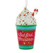 Hallmark But First Christmas Coffee Ornament, Festive To-Go Coffee Cup with Whipped Cream and Candy Cane, Cute Resin Christmas Tree Decoration