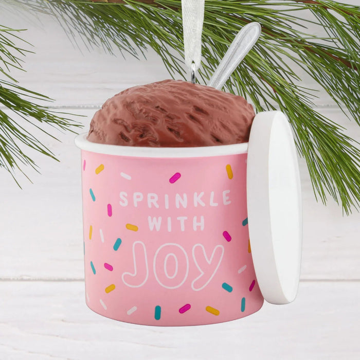 Hallmark Cereal Bowl Full of Merry Christmas Ornament, Red and Green Bowl with Alphabet Cereal and Milk, Festive Food-Themed Resin Tree Decoration