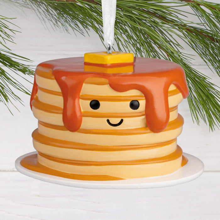 Hallmark Friendly Pancake Stack Christmas Ornament with Butter and Syrup, Cute Breakfast Food-Themed Resin Tree Decoration