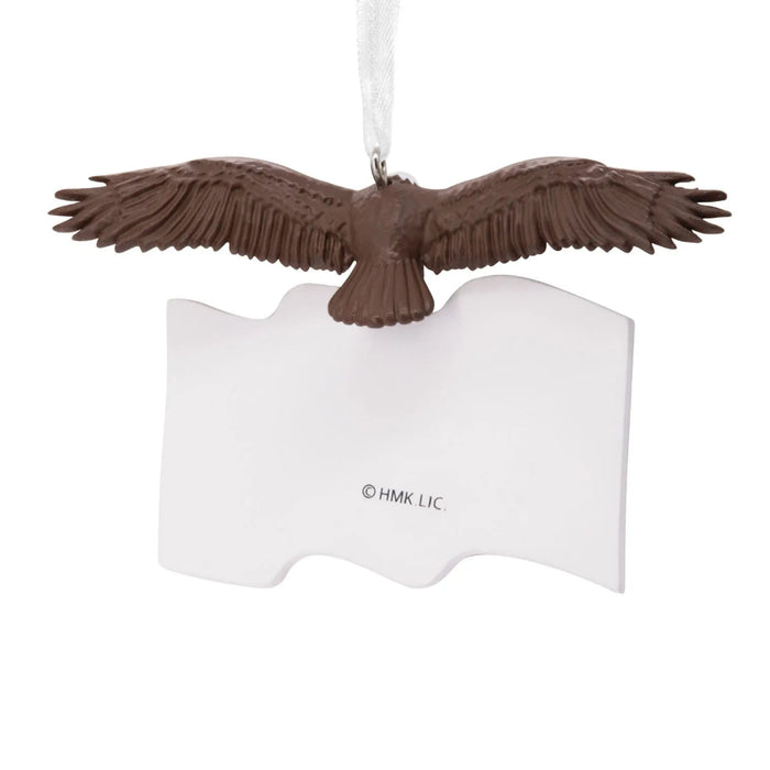 Hallmark Bald Eagle With American Flag Christmas Ornament, Patriotic Resin Eagle Tree Decoration for Veterans and Military Families