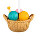 Hallmark Knitting Basket Christmas ornament featuring a resin basket filled with colorful yarn skeins and knitting needles for a cozy holiday display.