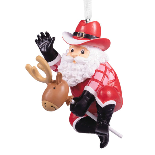 Hallmark Cowboy Santa Christmas ornament featuring a cheerful Santa Claus dressed as a Western cowboy, combining classic Christmas and country style.