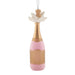 Hallmark Pink Champagne Christmas ornament featuring a gold-wrapped bottle with sparkling pink champagne bubbles bursting from the cork.