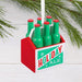 Hallmark Seasonal Six-Pack Christmas ornament featuring six festive red and green beer bottles in a caddy, perfect for beer lovers and holiday décor.