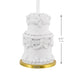 Hallmark Tiered Wedding Cake 2026 Christmas ornament featuring a two-tiered white wedding cake with ornate frosting details and a gold year-dated platter.