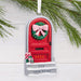 Hallmark Our New Home 2026 Christmas ornament featuring a red front door with a festive wreath, snow-covered steps, and wrapped gifts.
