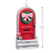 Hallmark Our New Home 2026 Christmas ornament featuring a red front door with a festive wreath, snow-covered steps, and wrapped gifts.