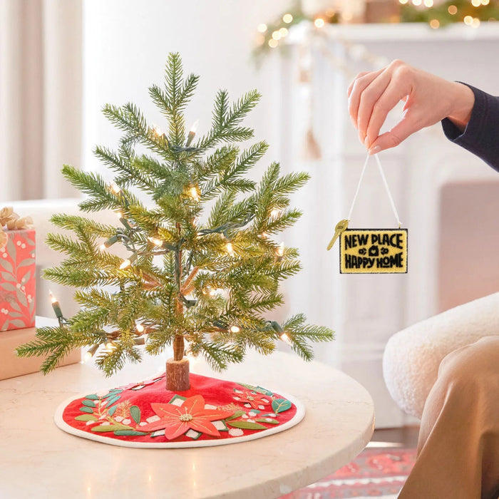 Hallmark New Home 2026 Christmas ornament featuring a resin doormat with “New Place, Happy Home 2026” message and a year-dated house key.