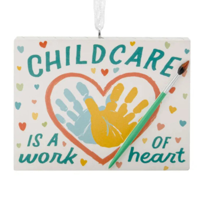 Hallmark Childcare Is a Work of Heart Christmas ornament for childcare providers and caregivers