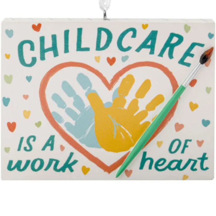 Hallmark Childcare Is a Work of Heart Christmas ornament for childcare providers and caregivers
