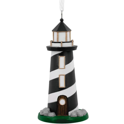Lighthouse Hallmark Ornament featuring a detailed coastal lighthouse design for Christmas tree décor and nautical holiday decorating.