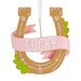 Lucky Horseshoe Hallmark Christmas ornament with pink Lucky banner and green leaf accents.