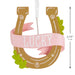 Lucky Horseshoe Hallmark Christmas ornament with pink Lucky banner and green leaf accents.