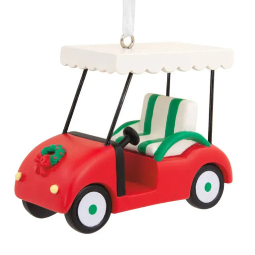 Golf Cart Hallmark Ornament featuring a charming golf cart design for Christmas tree decoration.